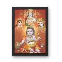 Bal Krishna Adorable Wooden Photo Frame 