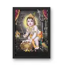 Adorable Bal Krishna Wooden Photo Frame