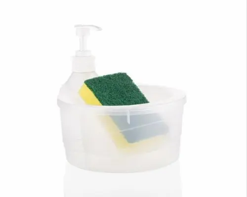 Double Layer Soap Dispenser (Liquid Dishwasher Container) with Sponge